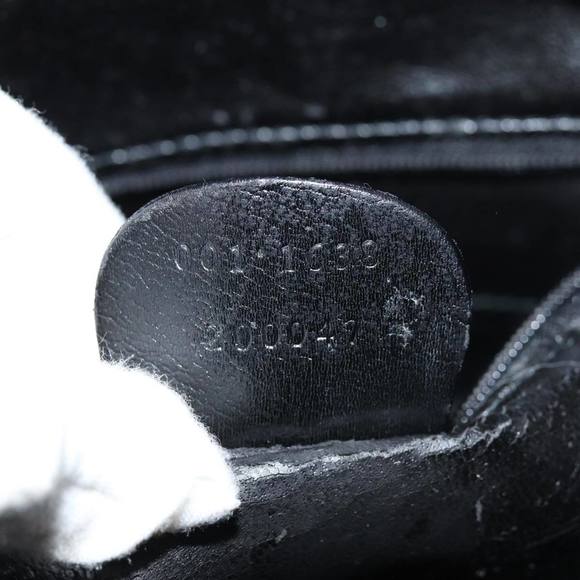 GUCCI Bamboo Hand Bag Leather 2way Black 001 1638 Auth 79644 - Picture 12 of 16